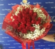 XX (18-51) Big Red Roses - Premium Wrap Round Bouquet
